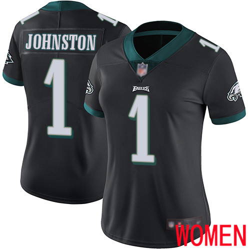 Women Philadelphia Eagles #1 Cameron Johnston Black Alternate Vapor Untouchable NFL Jersey Limited